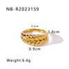Jewelry Vintage Style Commute Geometric 304 Stainless Steel 18K Gold Plated Rings