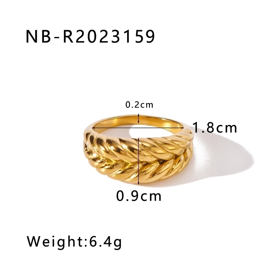 Jewelry Vintage Style Commute Geometric 304 Stainless Steel 18K Gold Plated Rings