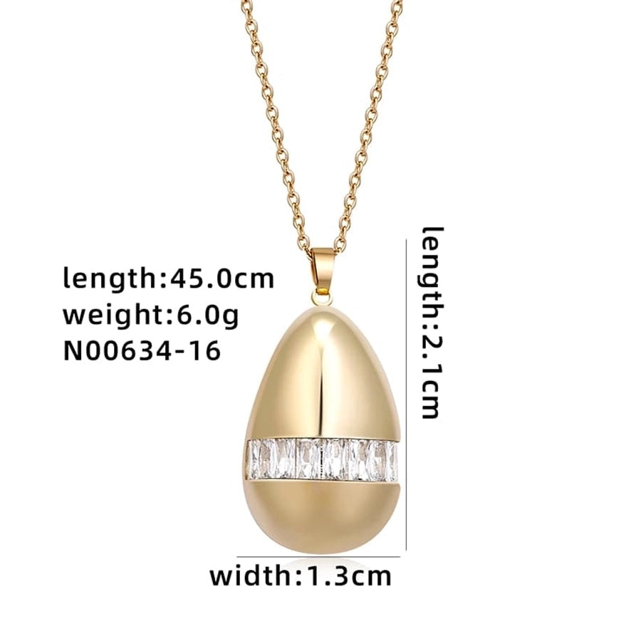 Jewelry Cute Simple Style Star Heart Shape Lines 304 Stainless Steel Copper Zircon K Gold Plated Rhodium Plated Plating Inlay Pendant Necklace