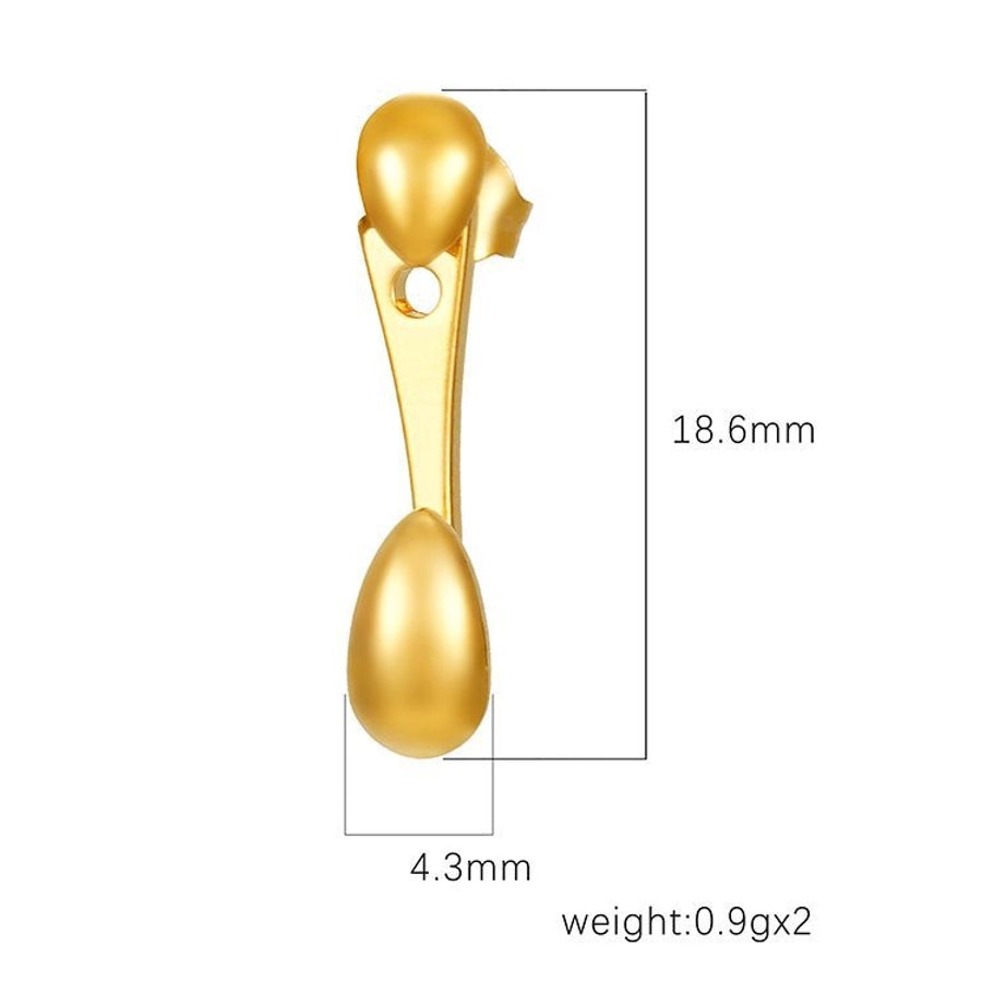 1 Pair Simple Style Water Droplets 304 Stainless Steel 18K Gold Plated Ear Studs