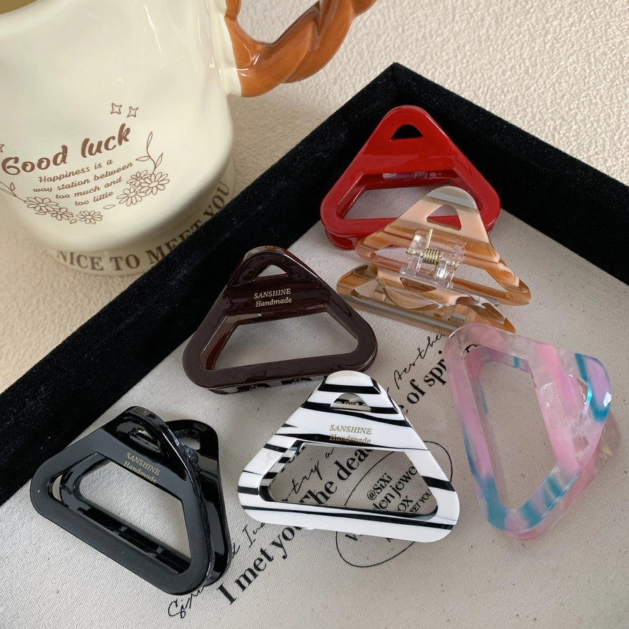 Women's Korean Style Triangle Acetic acid sheets Hair Claws