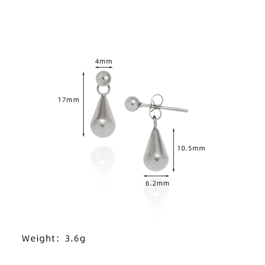 1 Pair Cute Vacation Modern Style Round Water Droplets 304 Stainless Steel Drop Earrings