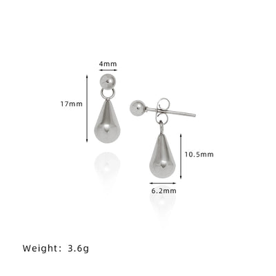 1 Pair Cute Vacation Modern Style Round Water Droplets 304 Stainless Steel Drop Earrings
