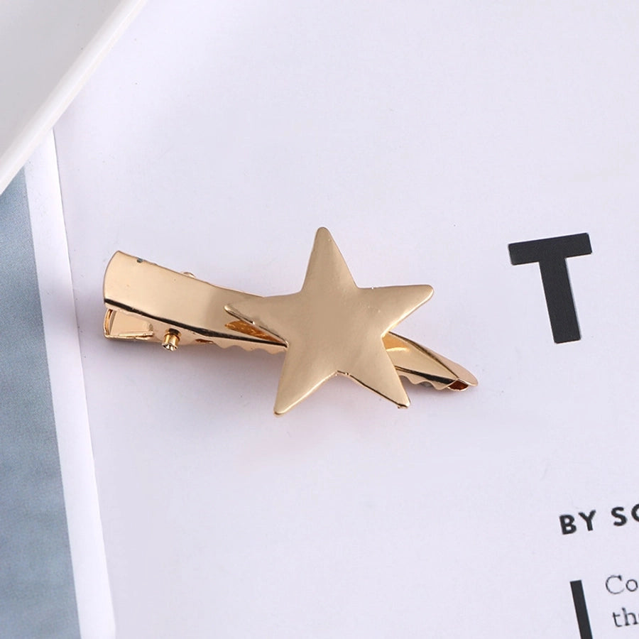 fashion moon butterfly metal handmade inlay artificial pearls artificial diamond hair clip 1 piece