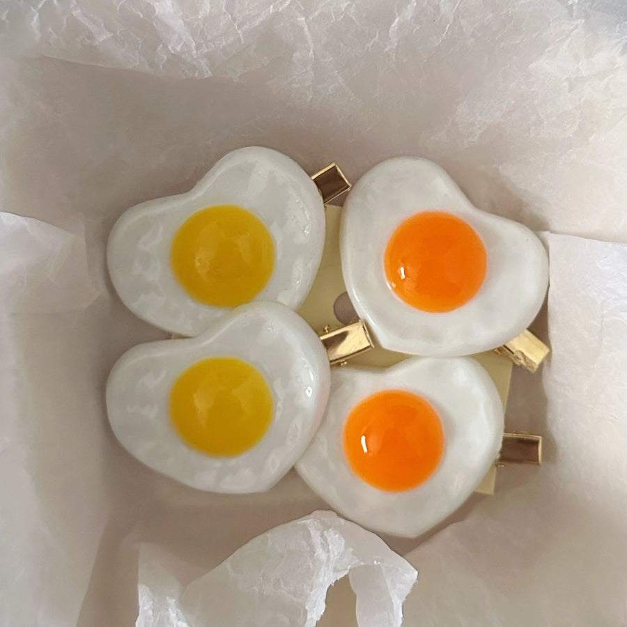 Women's Sweet Poached Egg Plastic Resin Hair Clip
