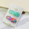 cartoon style heart shape flower plastic hair clip