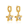 1 Pair Casual Elegant Streetwear Star Inlay Copper Zircon Copper Earrings