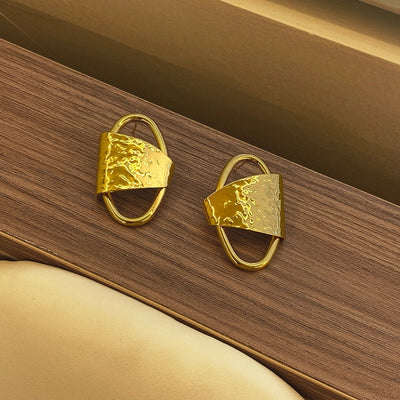 1 Pair Casual Simple Style Geometric Hollow Out Copper Ear Studs