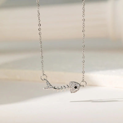 Jewelry Sweet Solid Color Titanium Steel Plating Pendant Necklace