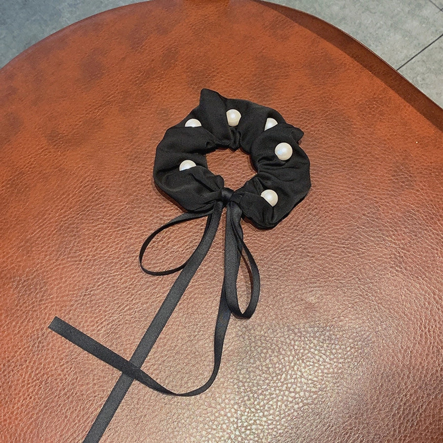 new ins korean style internet influencer pearl ribbon headband bowknot hair ring korean style super fairy adult ribbon hair rope for women