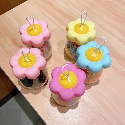 simple style colorful flower plastic polishing rubber band 1 piece