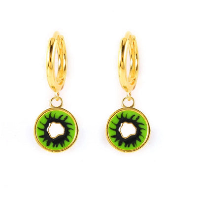 1 Pair Cute Fruit Strawberry Epoxy Copper Drop Earrings