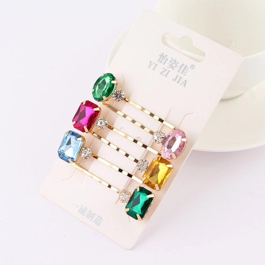 Women's Sweet Rectangle Alloy Plating Inlay Zircon Hair Clip