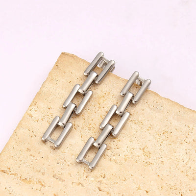 1 Pair Simple Style Commute Square 304 Stainless Steel 316 Stainless Steel  18K Gold Plated Drop Earrings