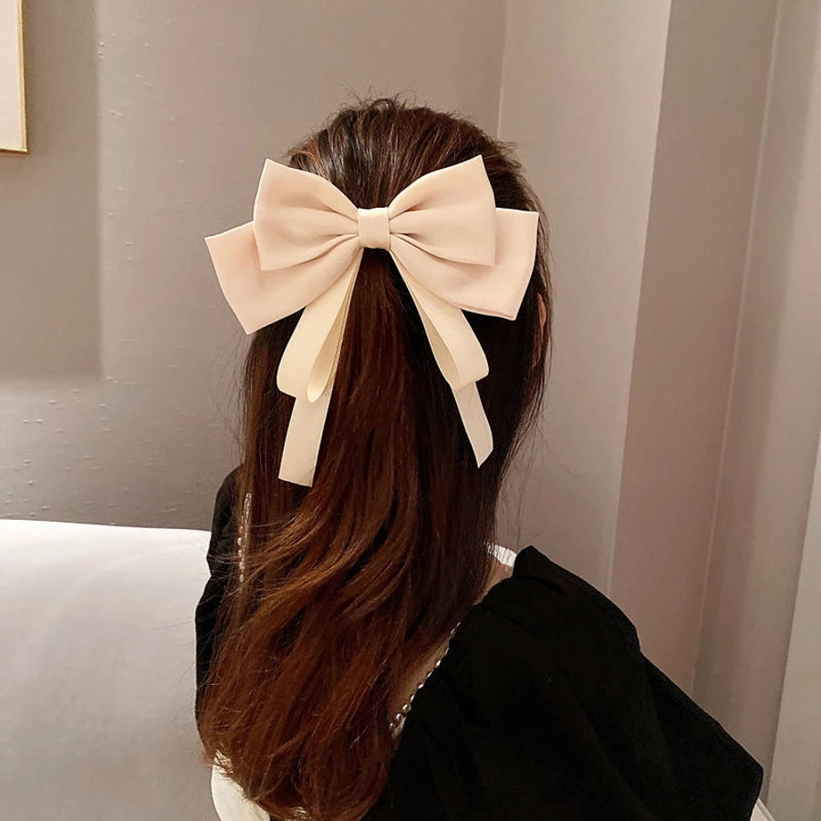 Big bow ribbon hairpin horizontal clip headdress temperament hair accessories high sense back head top clip spring clip