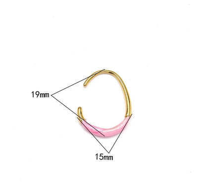 1 Pair Elegant C Shape Geometric Enamel Titanium Steel Ear Studs
