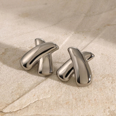 1 Pair Simple Style Classic Style X-Shaped 316 Stainless Steel  Ear Studs