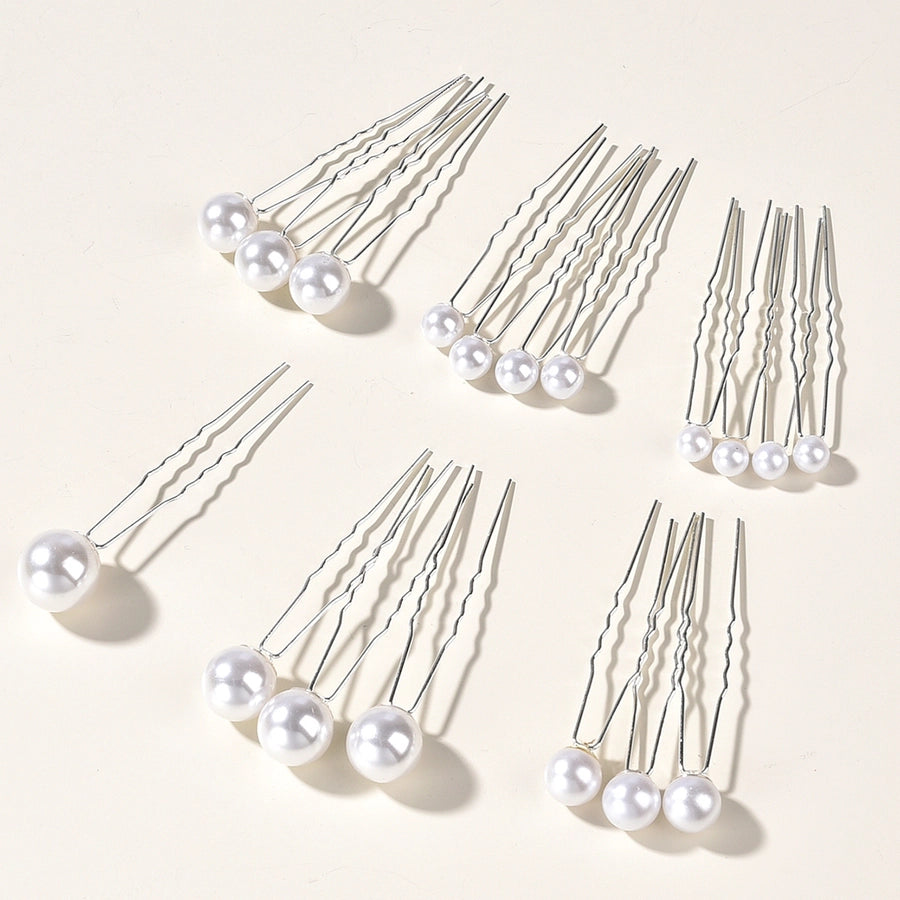 fashion geometric alloy artificial pearls 18 pieces