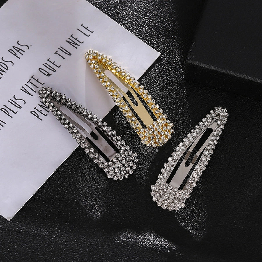 fashion water droplets rhinestone plating inlay hair clip 1 piece