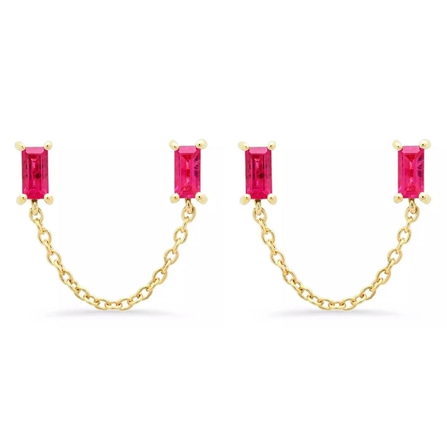 1 Pair Casual Elegant Geometric Copper Zircon 24K Gold Plated Drop Earrings