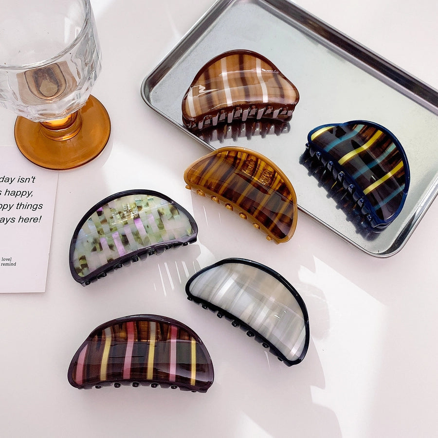 Women's Retro Stripe Acetic acid sheets Hair Claws