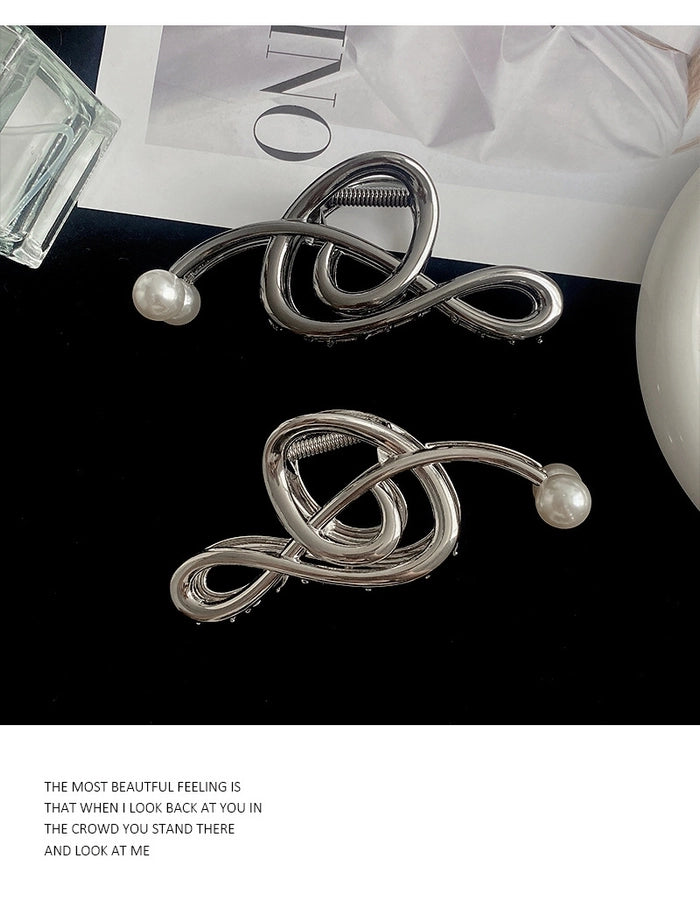 simple style notes alloy inlay pearl hair claws