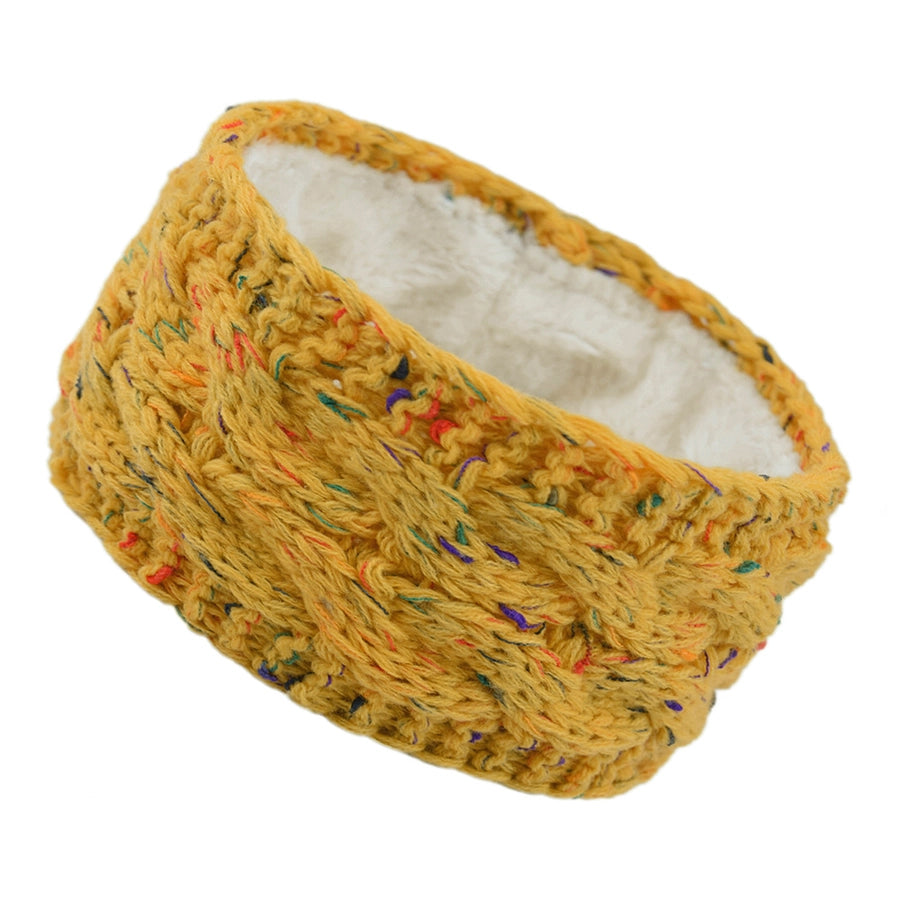 plus velvet knitted hair band wool color dot yarn headband variegated warm hair accessories autumn and winter twist ear protection headband