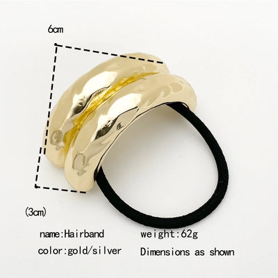Women's Casual Simple Style Solid Color Alloy Elastic Band Hair Tie