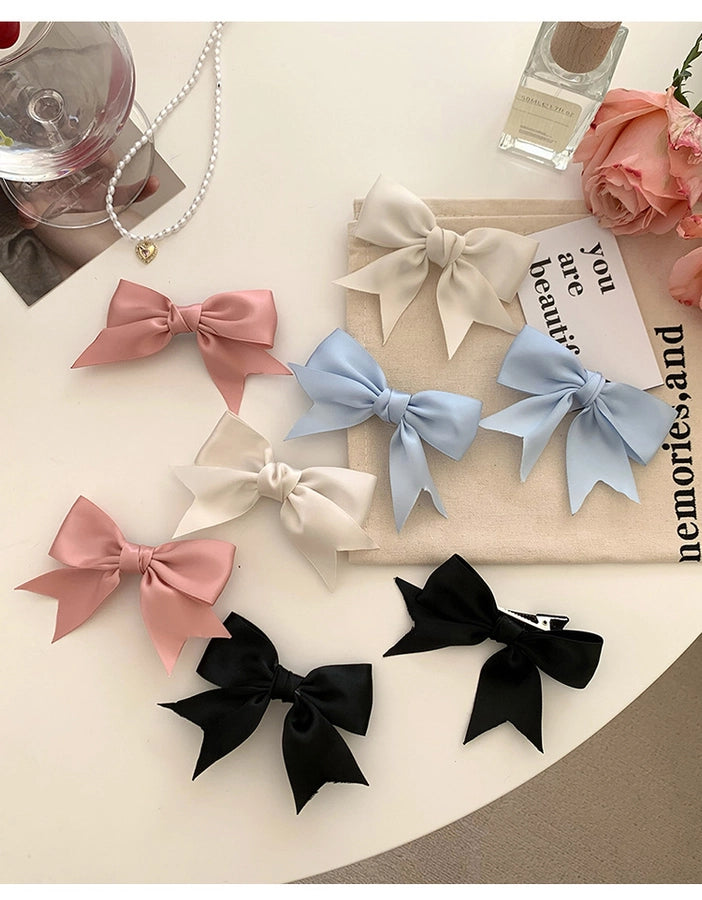 Pink Bow Hairpin Women's Hair Accessories New Internet Celebrant Sweet Bangs Hairpin Cute Headwear Jewelry