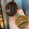 fashion flower metal plating artificial rhinestones hair claws 1 piece