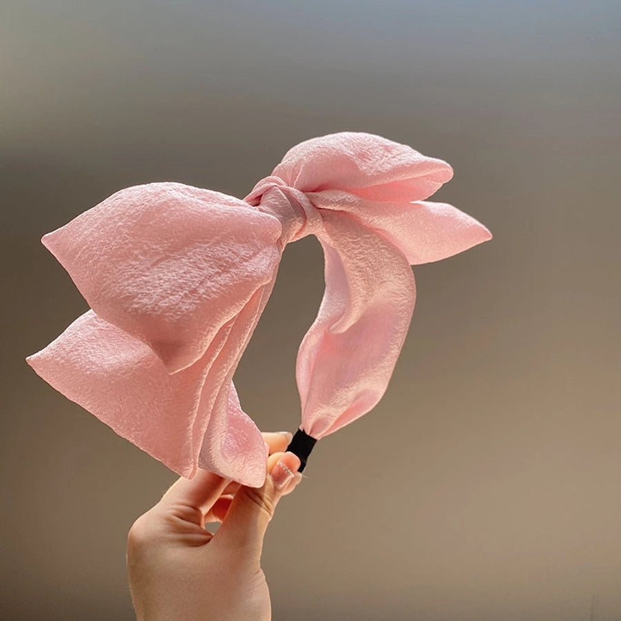 fashion bow knot gauze pleated hair band 1 piece