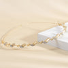 women's simple style waves flower bow knot metal inlay pearl zircon hair band