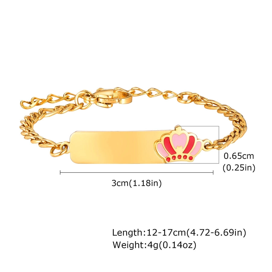 Basic Car Heart Shape Crown 304 Stainless Steel 18K Gold Plated Bracelets In Bulk