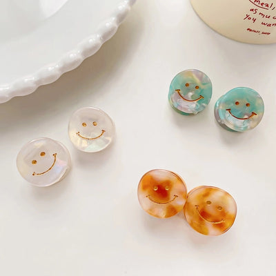 cartoon style Smile face acetic acid sheets printing hair clip
