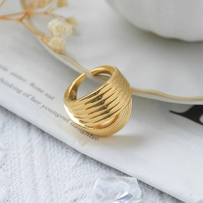 Jewelry Casual Simple Style Round 304 Stainless Steel Plating Open Rings