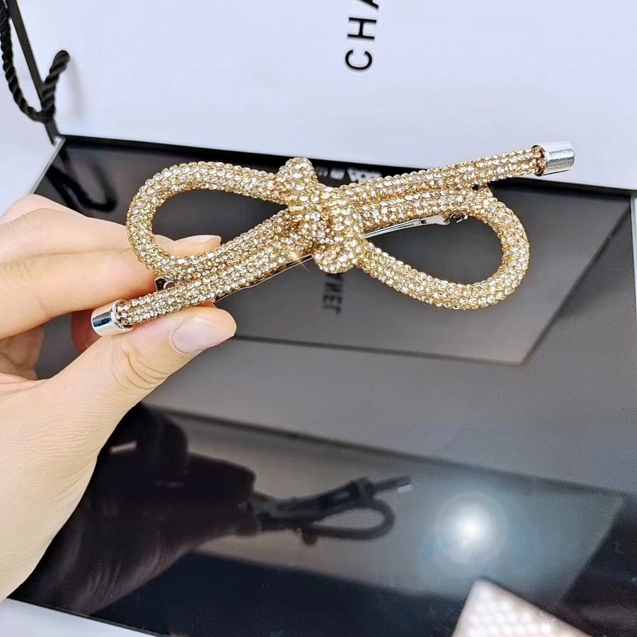 Women's Simple Style Classic Style Bow Knot Alloy Inlay Rhinestones Hair Clip