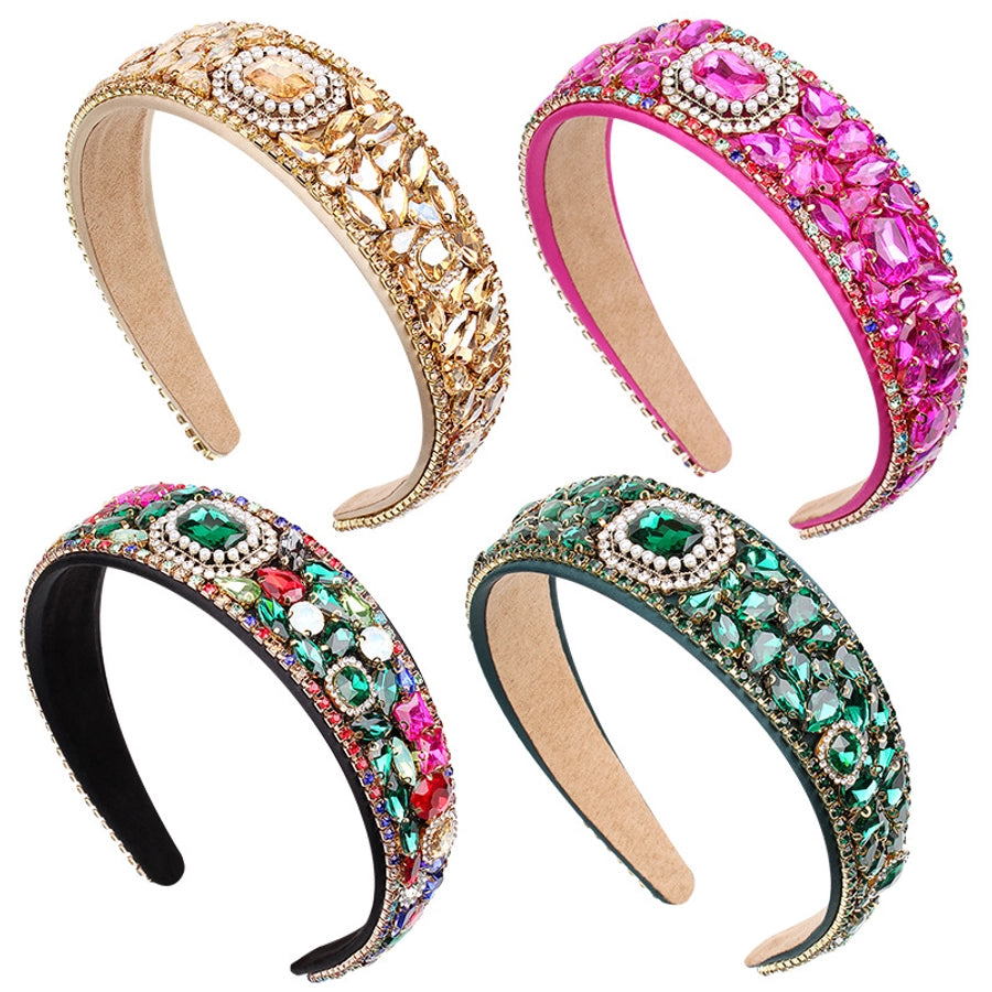 retro jewelry cloth handmade inlay rhinestones hair band