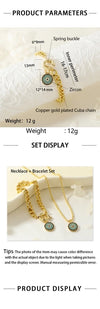 Jewelry Hip-Hop Eye Copper Zircon Inlay Bracelets Necklace