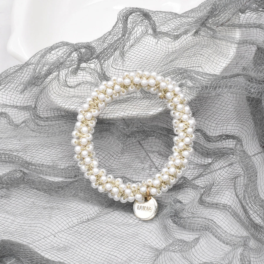 crystal braided pearl hair rope