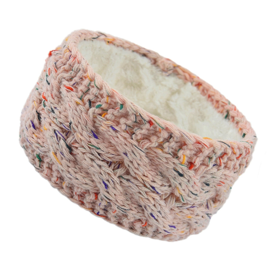 plus velvet knitted hair band wool color dot yarn headband variegated warm hair accessories autumn and winter twist ear protection headband