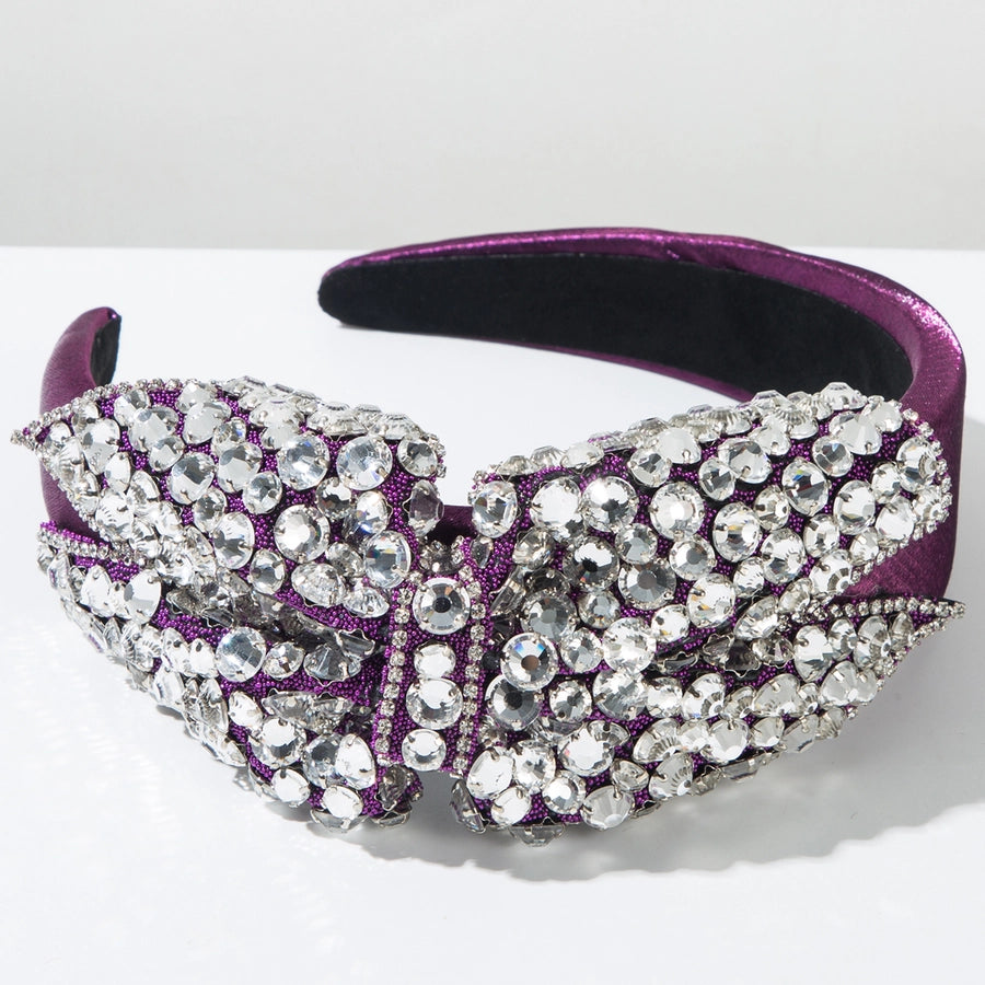 Women's Elegant Bow Knot Alloy Rhinestones Glass Hair Band