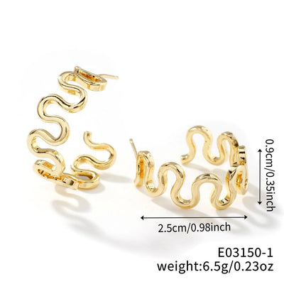 1 Pair Glam Luxurious Korean Style Geometric Inlay Copper Zircon K Gold Plated Ear clip