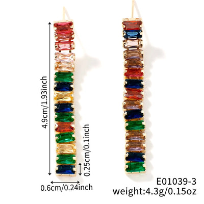 1 Pair Elegant Artistic Streetwear Tassel Asymmetrical Copper Glass K Gold Plated Rhodium Plated Ear Studs