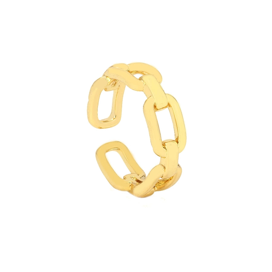 Copper Geometric Solid Color Open Rings