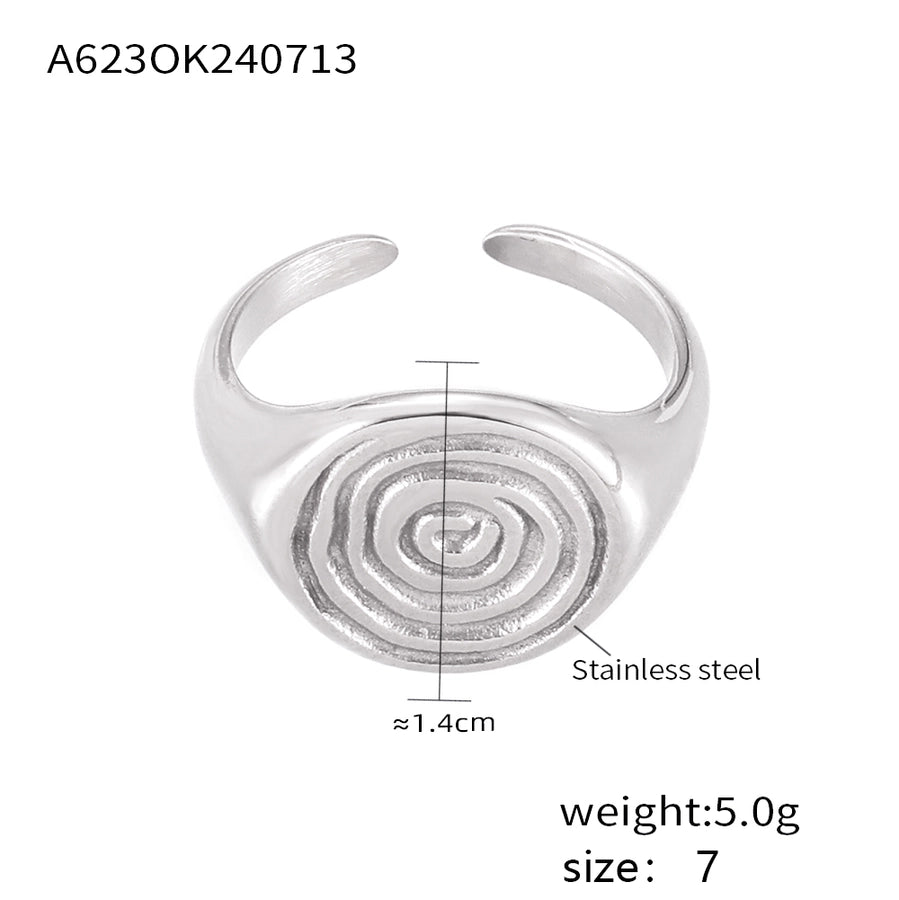 Jewelry Hawaiian Modern Style Circle Heart Shape Titanium Steel Open Rings