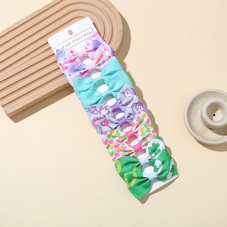 Girl'S Sweet Korean Style Bow Knot Polyester Hair Clip