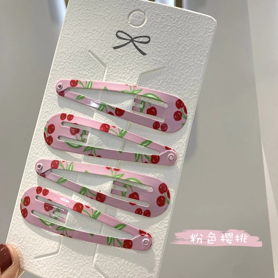 simple style water droplets metal plating hair clip 1 set