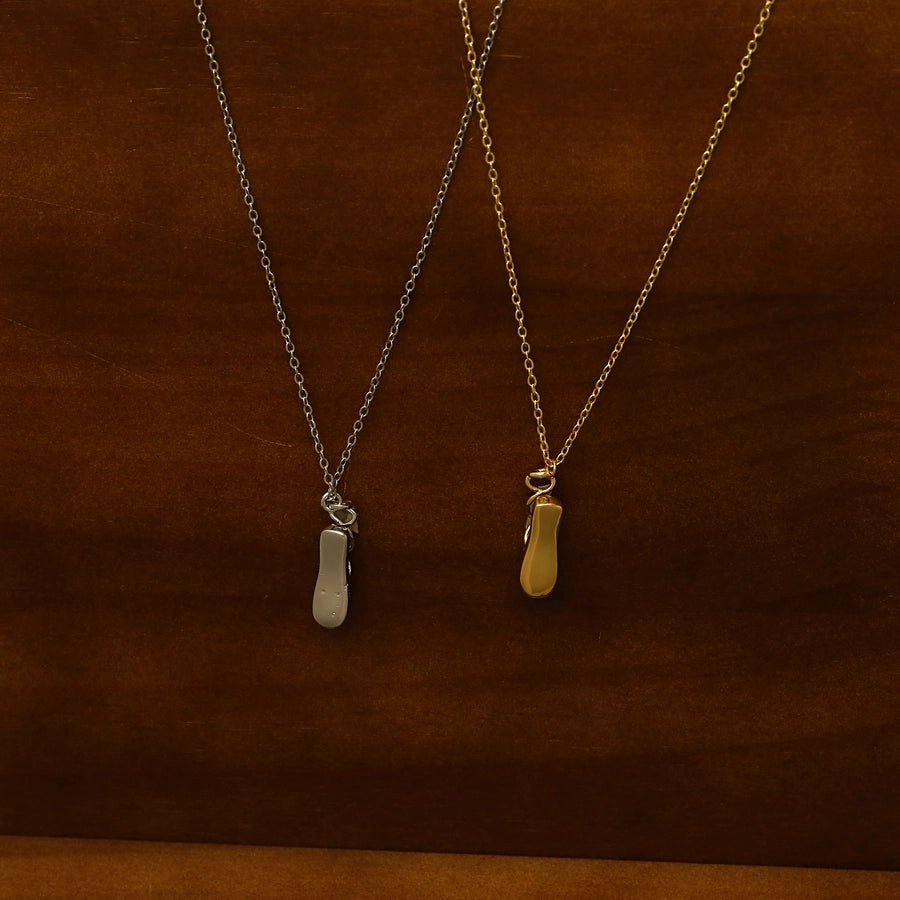 Copper 16K Gold Plated White Gold Plated Color Block Dancing shoes Pendant Necklace