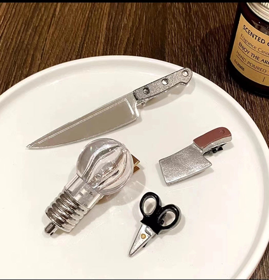 Women's Funny Cool Style Scissors Bulb Mixed materials Hair Clip