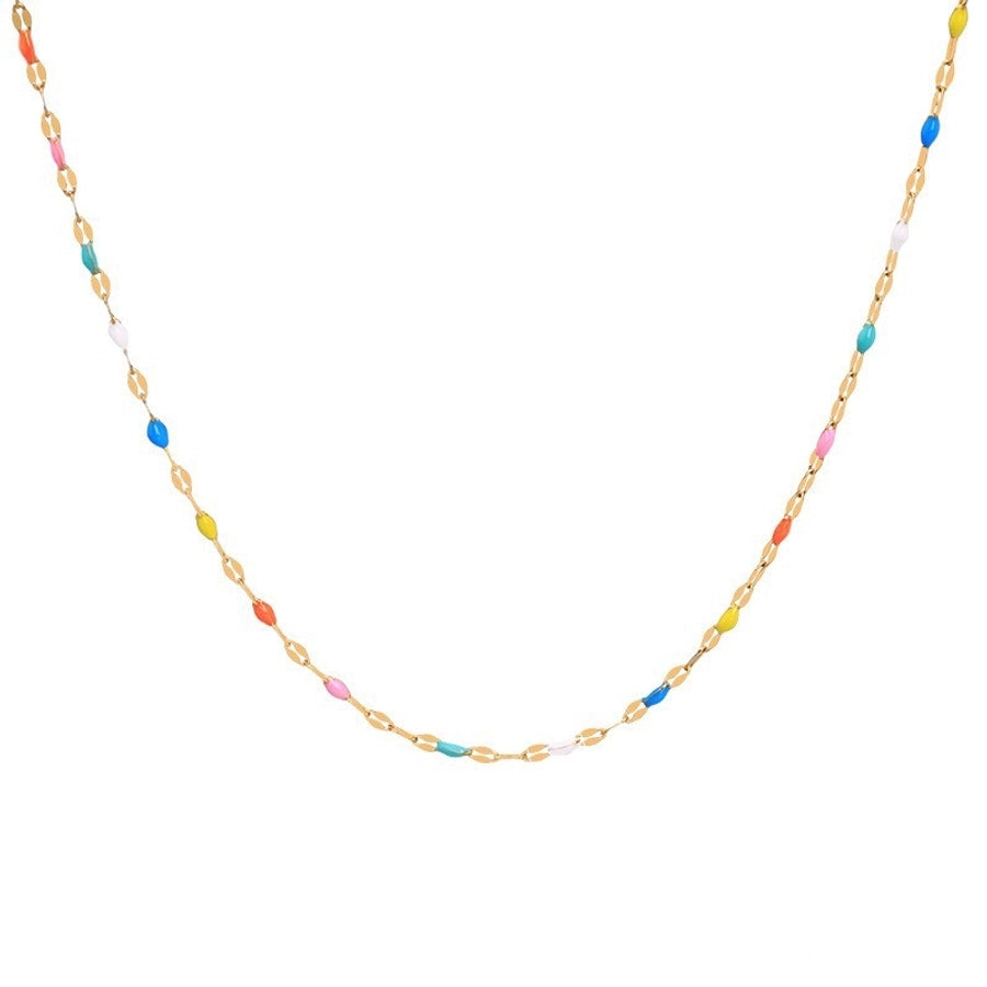 Jewelry Pastoral Simple Style Geometric 304 Stainless Steel Enamel Bracelets Anklet